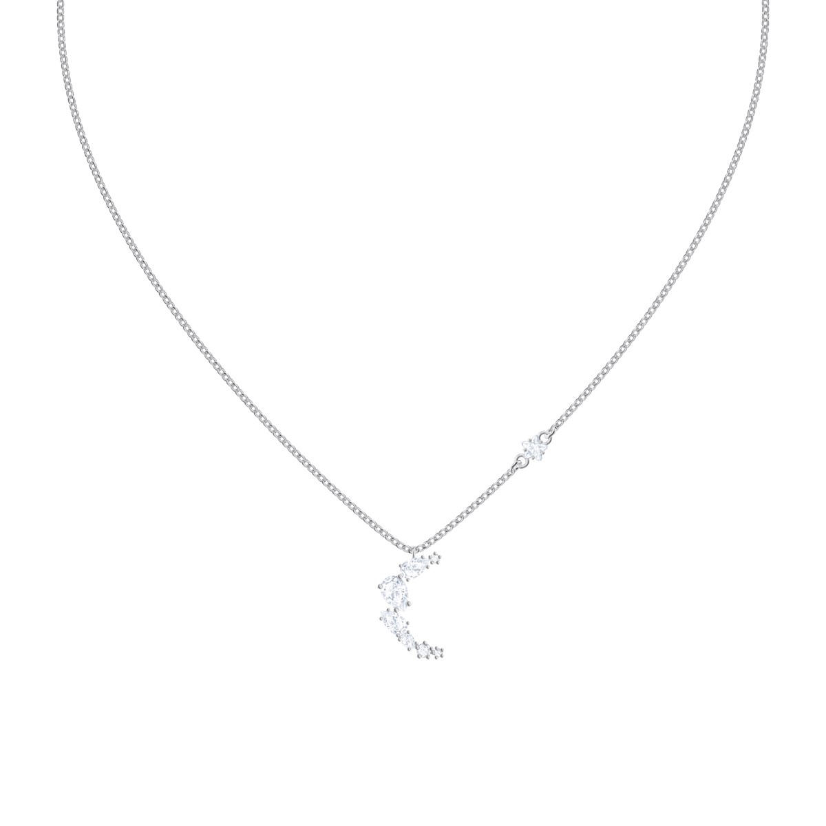 Moonsun Kolye, Beyaz, Rodyum Kaplama