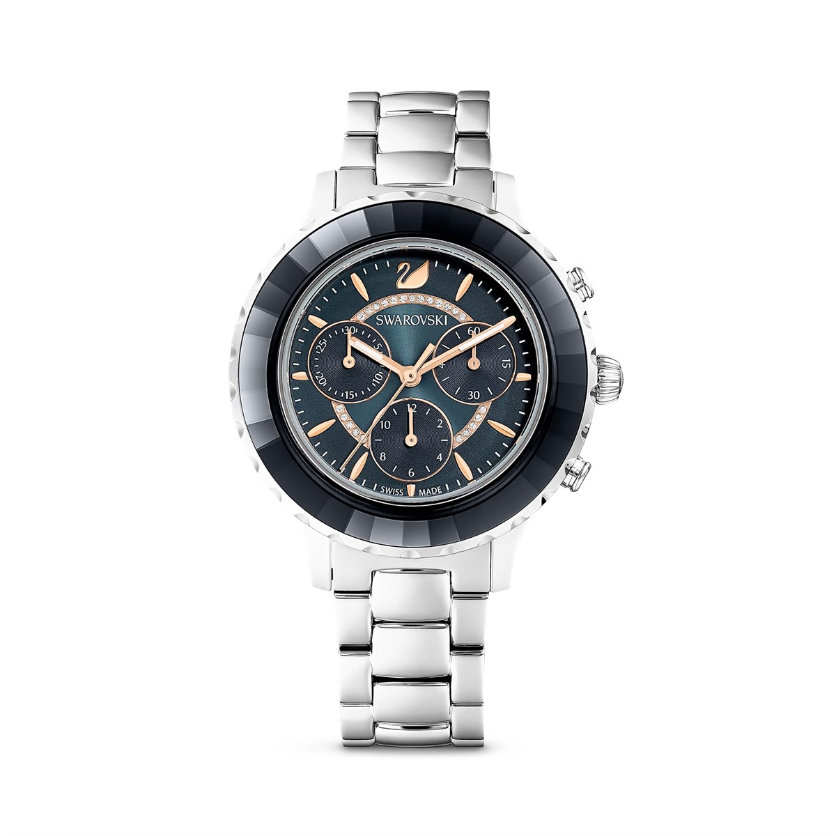 Octea Lux Chrono Saat, Metal Kayiş, Koyu Gri, Paslanmaz Çelik