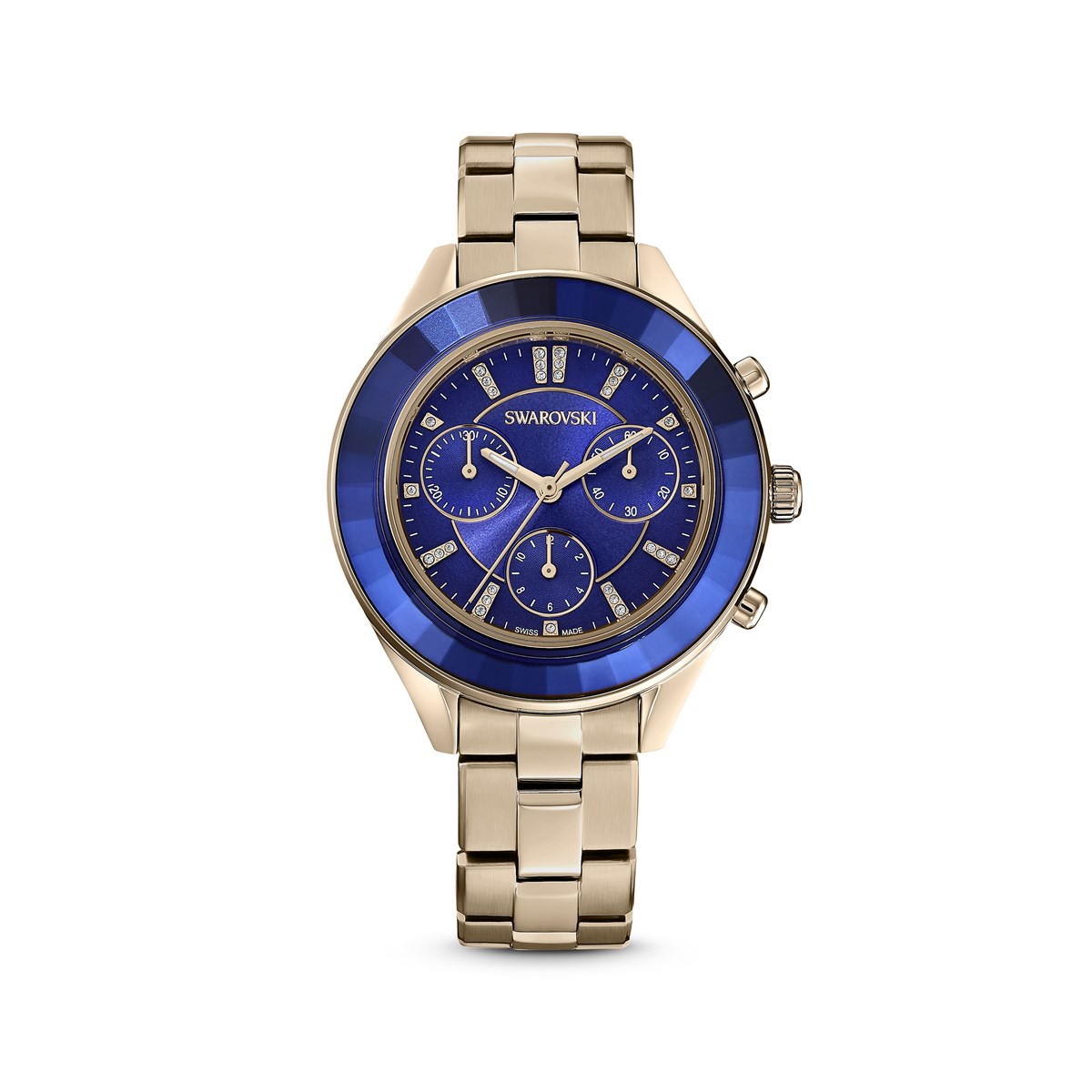 Octea Lux Sport Saat 37 MM Metal Bileklik Mavi Altın Kaplama