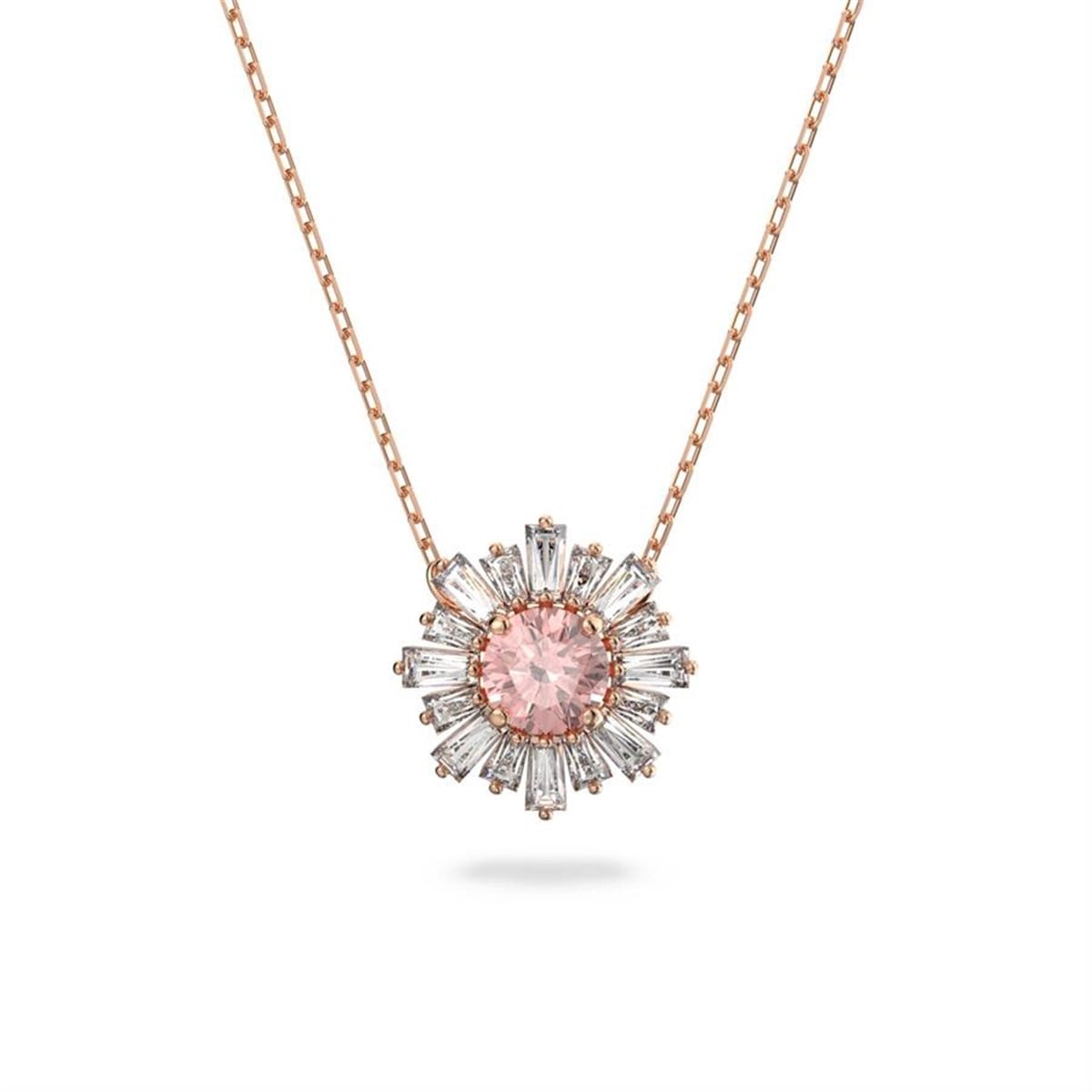Sunshine Kolye Pembe Kristal Pembe Altın Kaplama