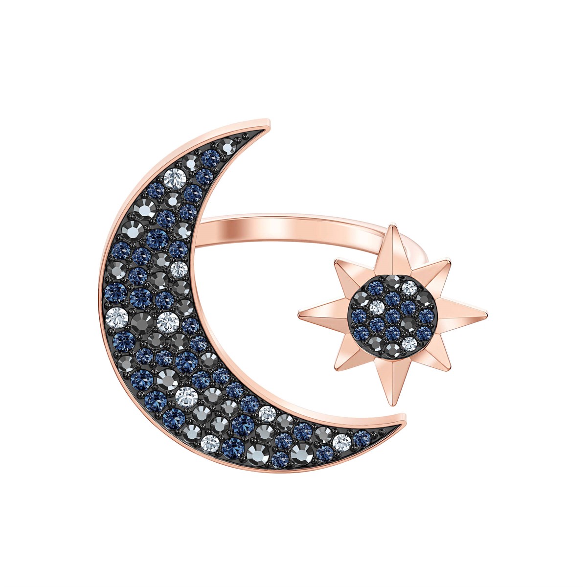 Swa Symbol:Yüzük Moon Çok Renkli, Pembe Altin Kaplama