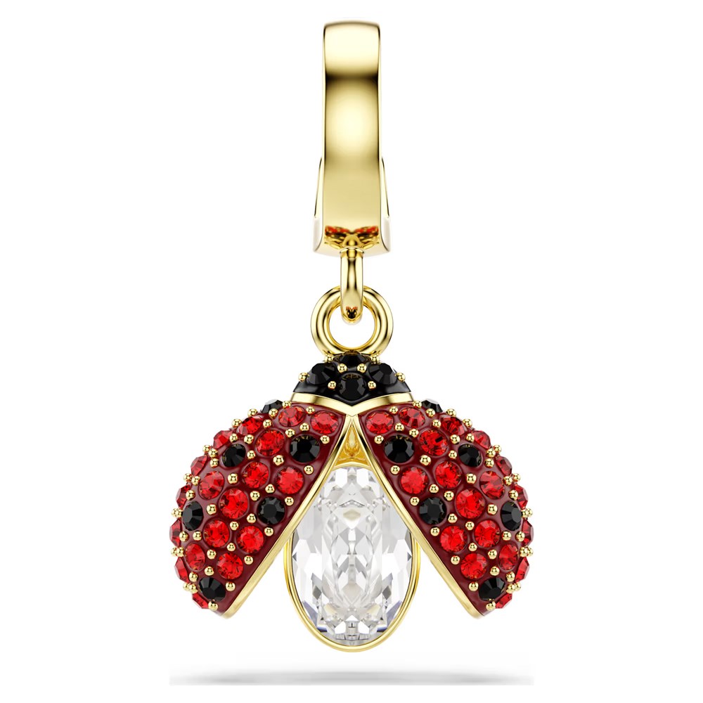 SwarovskiIdyllia Charm Karışık kesimler, Uğur böceği, Kırmızı, 18k altın rengi yüzey