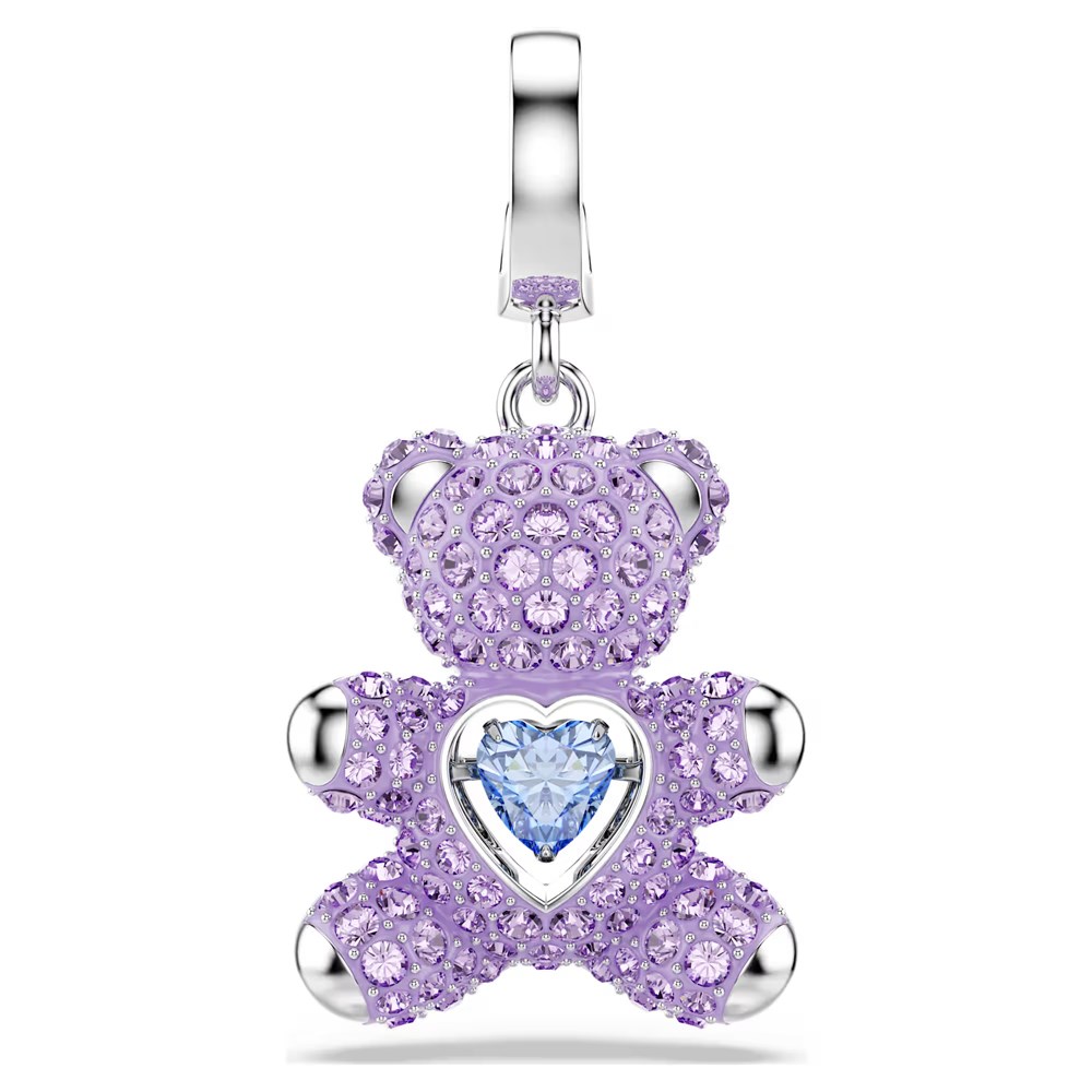 SwarovskiIdyllia Charm Karışık kesimler, Ayıcık, Mor, Rodyum kaplama