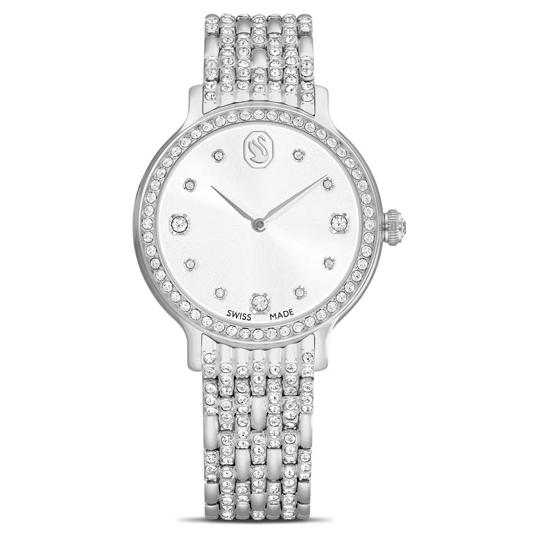 SwarovskiImber Saat İsviçre Üretimi, Metal bileklik, Gümüş Rengi, Paslanmaz çelik