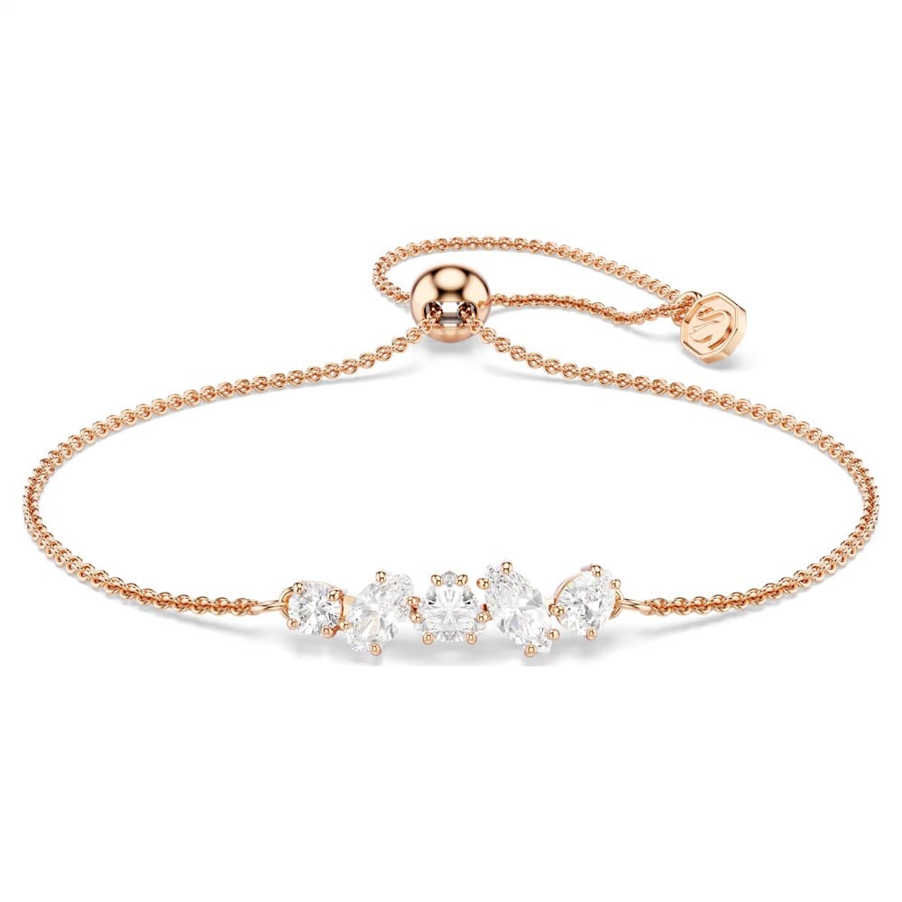 SwarovskiMesmera Bileklik Karışık kesimler, Beyaz, 18k pembe altın rengi yüzey