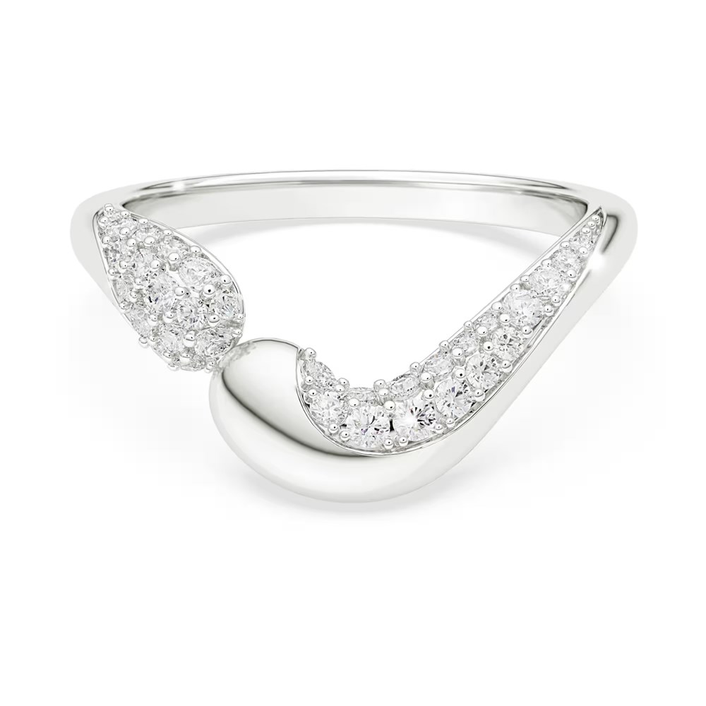 SwarovskiSwarovski Classica Açık Yüzük Yuvarlak kesim, Beyaz, Saf gümüş
