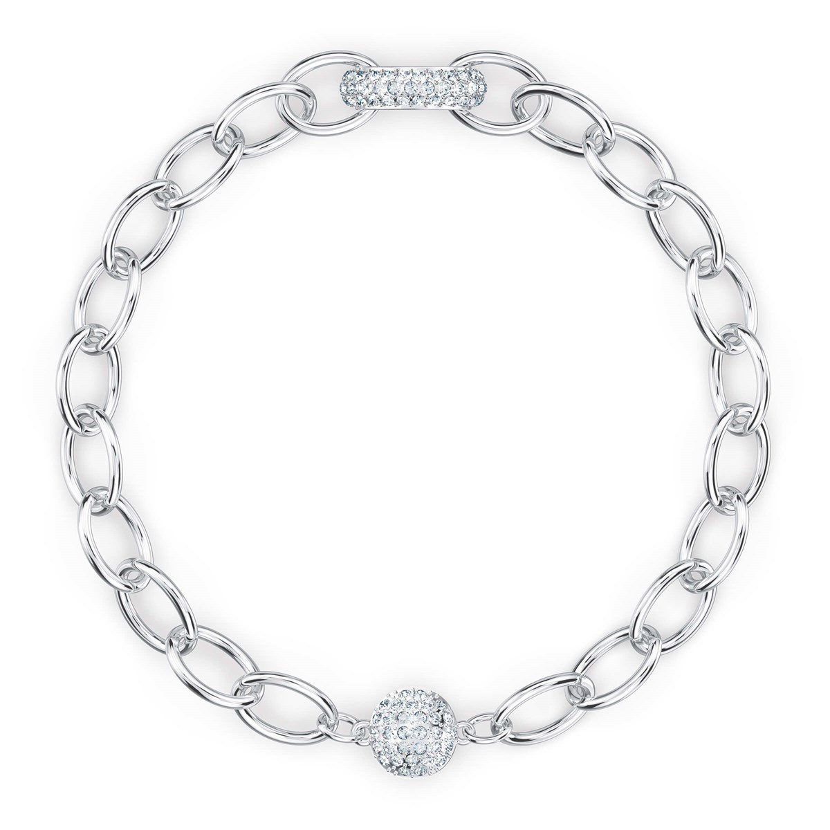 THE ELEMENTS:BİLEKLİK CHAIN, BEYAZ, RODYUM KAPLAMA M