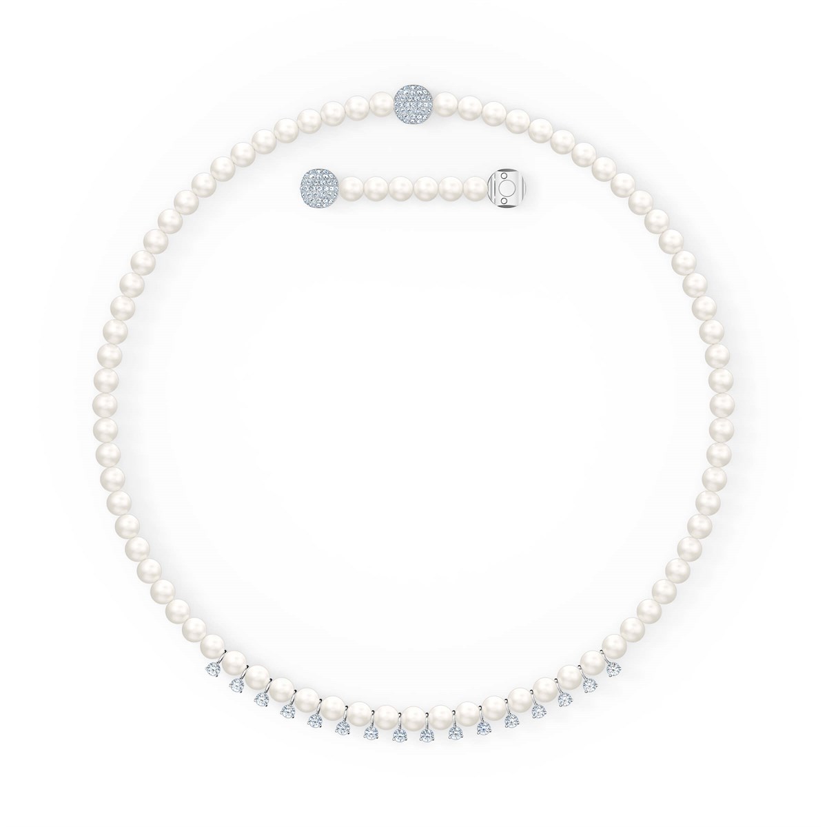 TREASURE:GERDANLIK PEARL, BEYAZ, RODYUM KAPLAMA