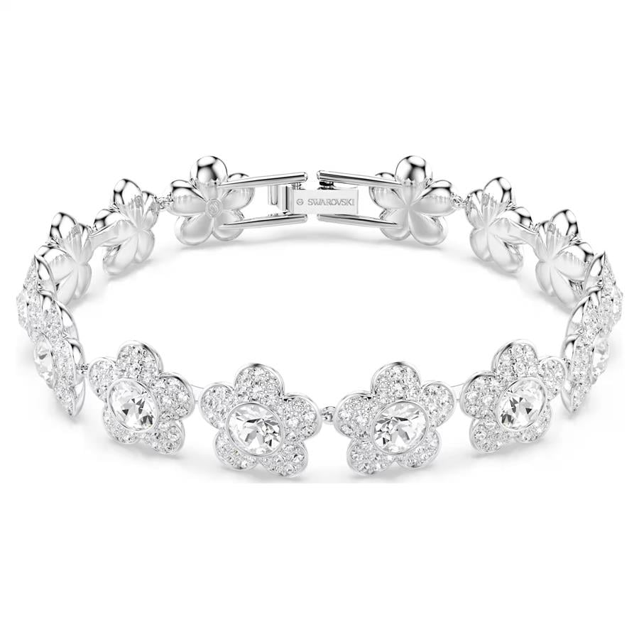 ÜnçerlerAriana Grande x Swarovski Bileklik Yuvarlak kesim, Çiçek, Beyaz, Rodyum kaplama