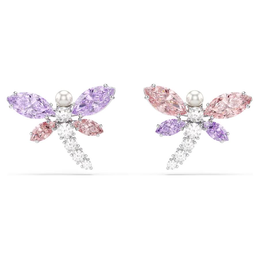 ÜnçerlerAriana Grande x Swarovski düğme Küpeler Karışık kesimler, Yusufçuk, Çok renkli, Rodyum kaplama