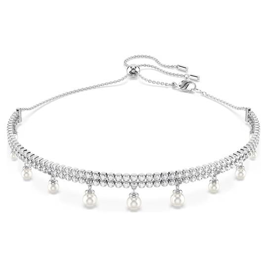 ÜnçerlerAriana Grande x Swarovski Gerdanlık Kristal inci, Yuvarlak kesim, Beyaz, Rodyum kaplama