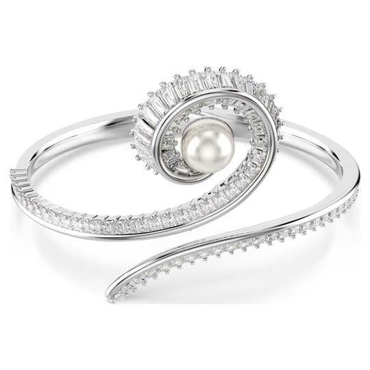 ÜnçerlerAriana Grande x Swarovski Kristal inci, Baget kesim, Beyaz, Rodyum kaplama Bileklik M