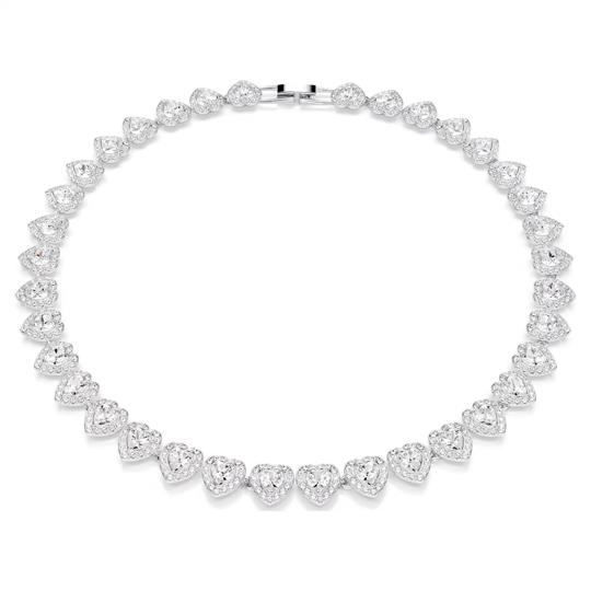ÜnçerlerAriana Grande x Swarovski Tennis kolye Karışık kesimler, Kalp, Beyaz, Rodyum kaplama