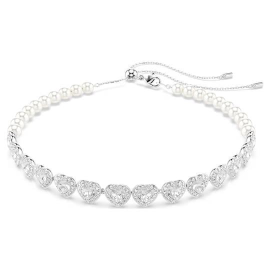 ÜnçerlerAriana Grande x Swarovski Tennis gerdanlık Karışık kesimler, Kalp, Beyaz, Rodyum kaplama