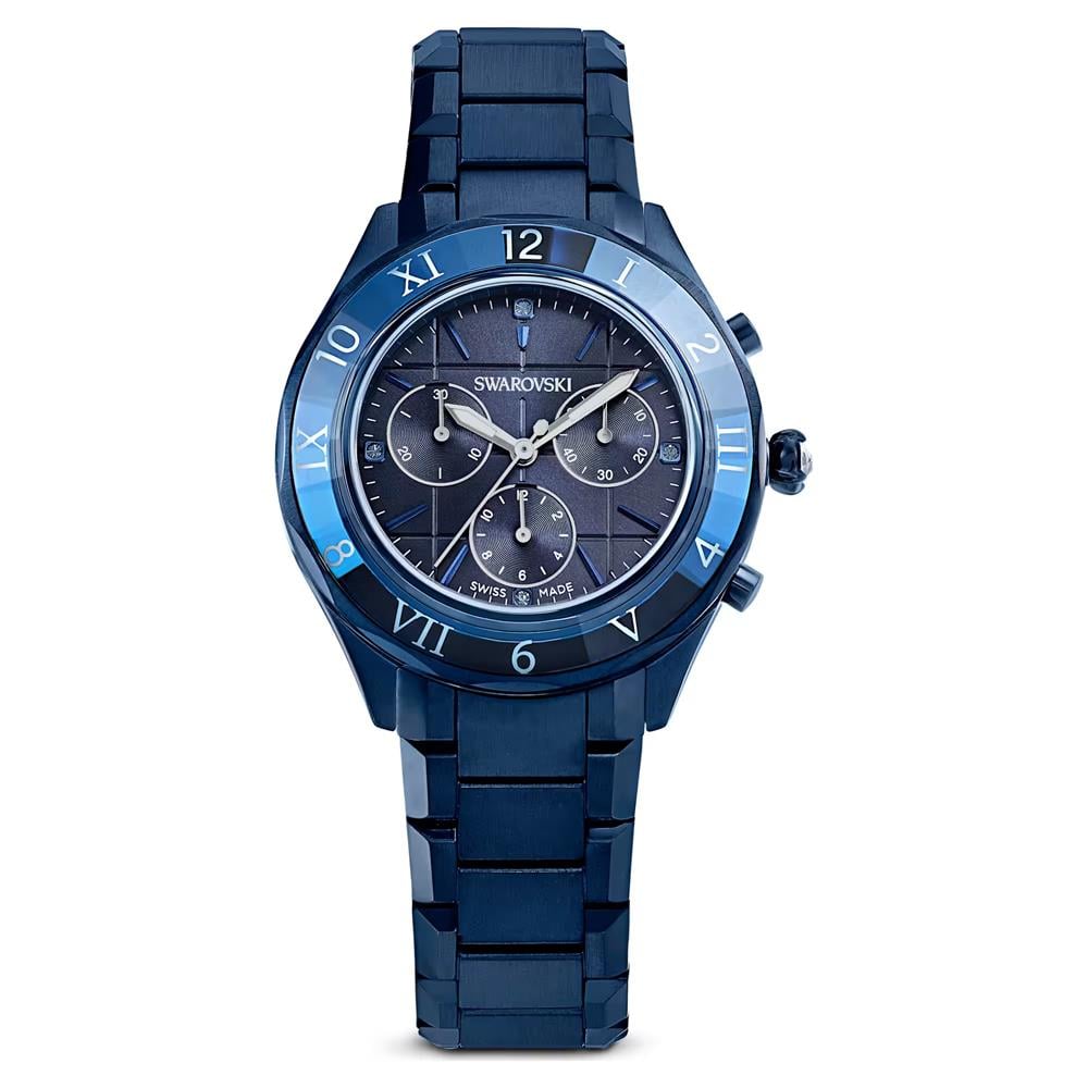 ÜnçerlerDextera chrono Saat 39 mm, İsviçre Üretimi, Metal bileklik, Mavi, Mavi yüzey