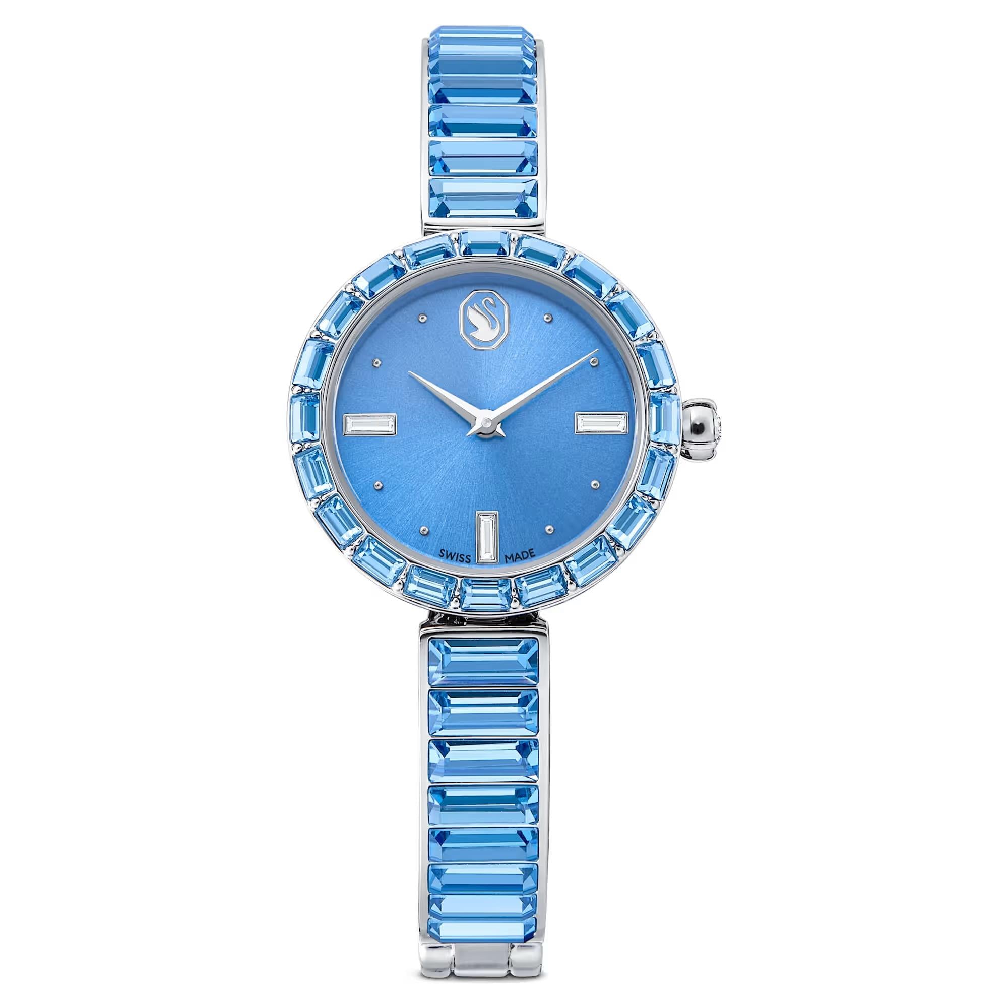 ÜnçerlerMatrix bangle Saat İsviçre Üretimi, Kristal bileklik, Mavi, Paslanmaz çelik