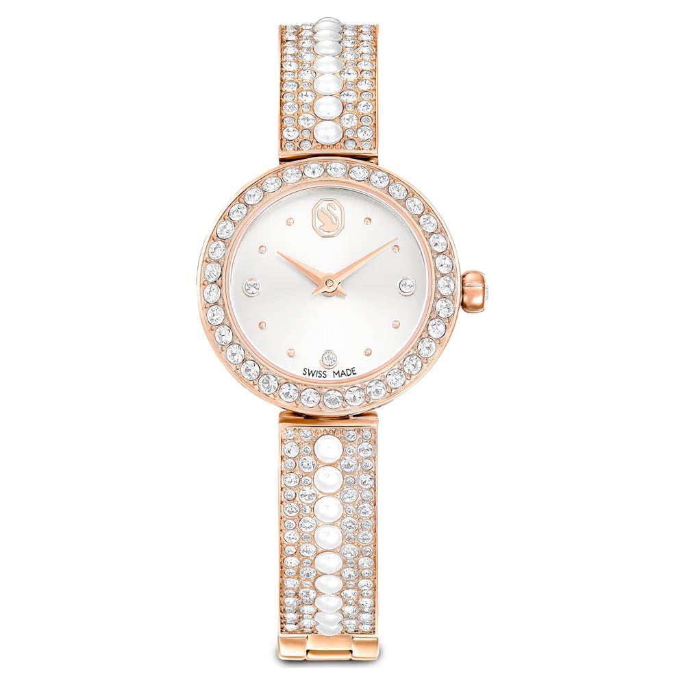 ÜnçerlerMatrix pearl bangle Halka bileklik saat İsviçre Üretimi, Kristal bileklik, Pembe altın rengi yüzey