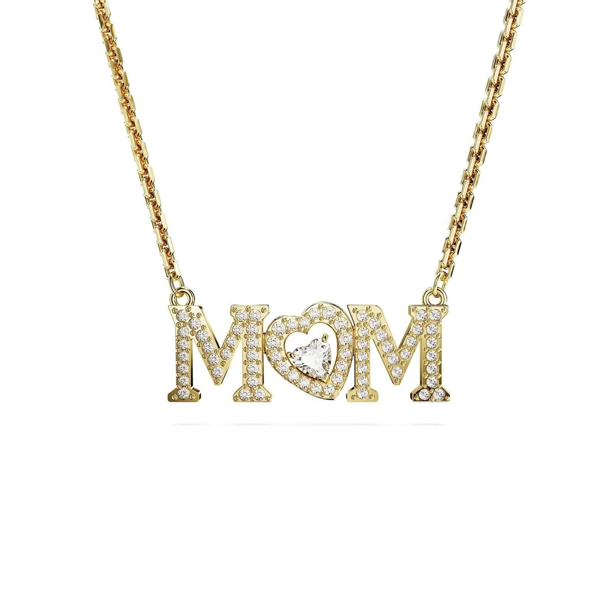 ÜnçerlerMother's Day Kalp Modelli Mom Yazılı Beyaz, Altın Rengi Kaplama Kolye| ÜnçerlerMother's Day Kalp Modelli Mom Yazılı Beyaz, Altın Rengi Kaplama Kolye