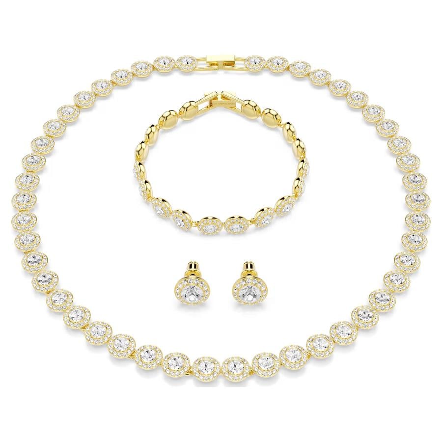ÜnçerlerUna Angelic Set Set (3), Yuvarlak kesim, Beyaz, Altın rengi kaplama