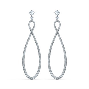 Swarovski Infinity Halka Küpeler Beyaz Rodyum Kaplama