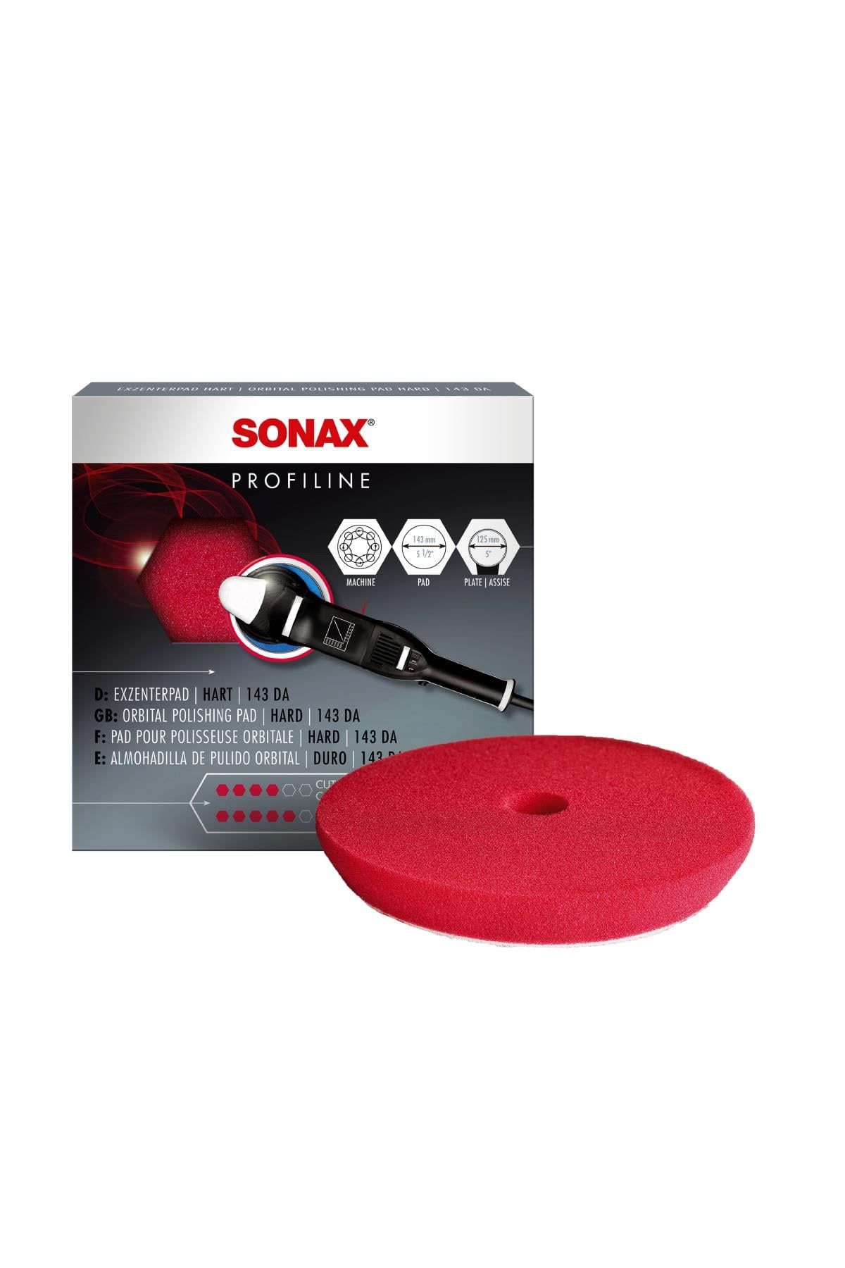 Sonax Kırmızı Polisaj Süngeri 143 Dual Action Cut Pad | Sonax 