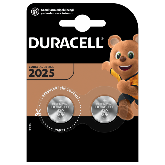 DURACELL CR2025 LITHIUM 3V PİL 2Lİ