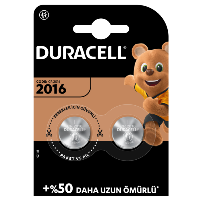 Duracell Cr2016 Lithium 3V Pil 2'li