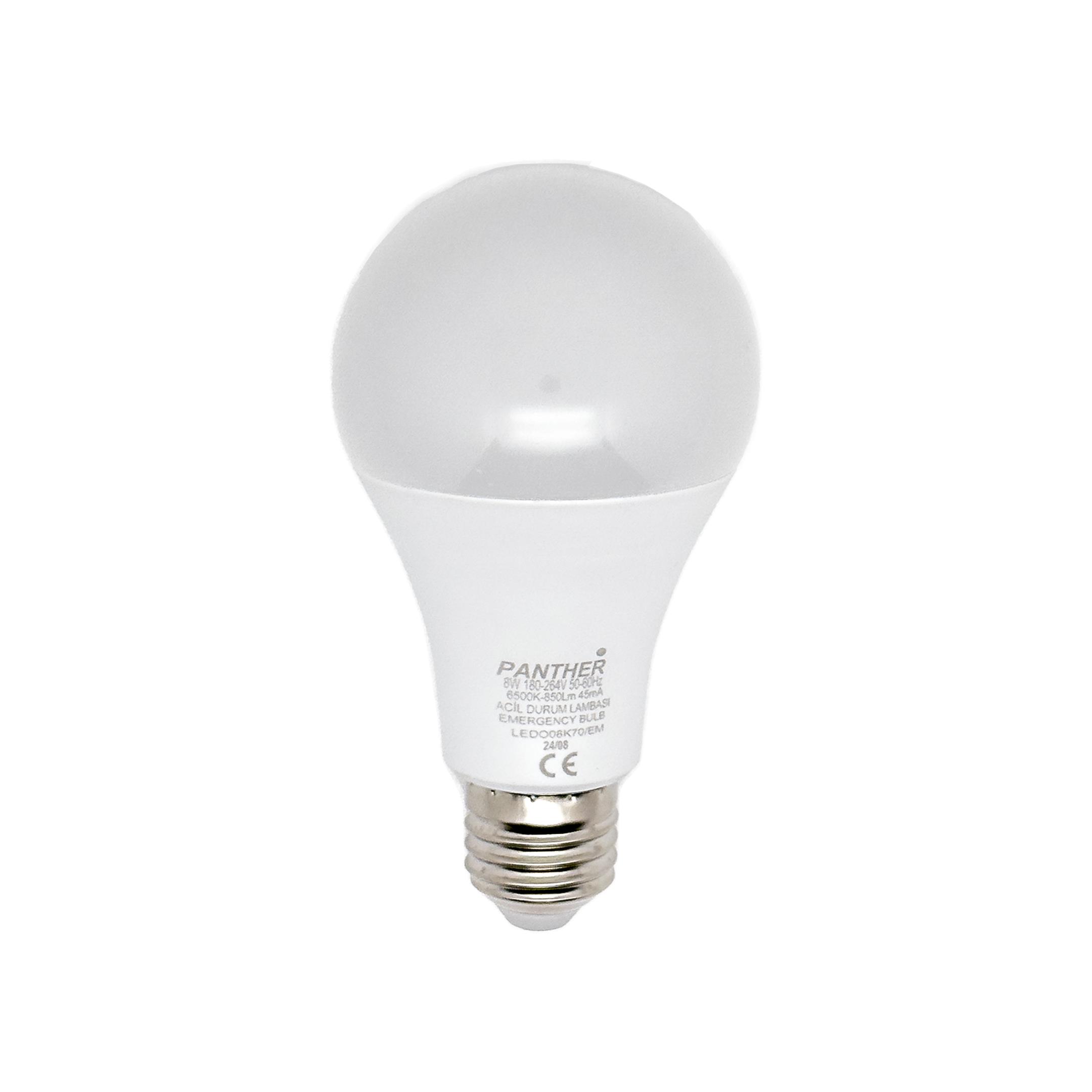 PANTHER ECO 8W ACİL DURUM ŞARJLI LED AMPUL