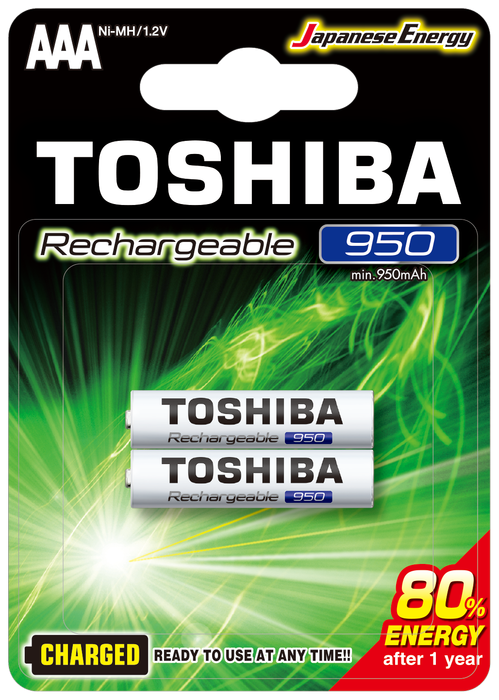 TOSHIBA 950 MAH ŞARJLI İNCE PİL 2Lİ