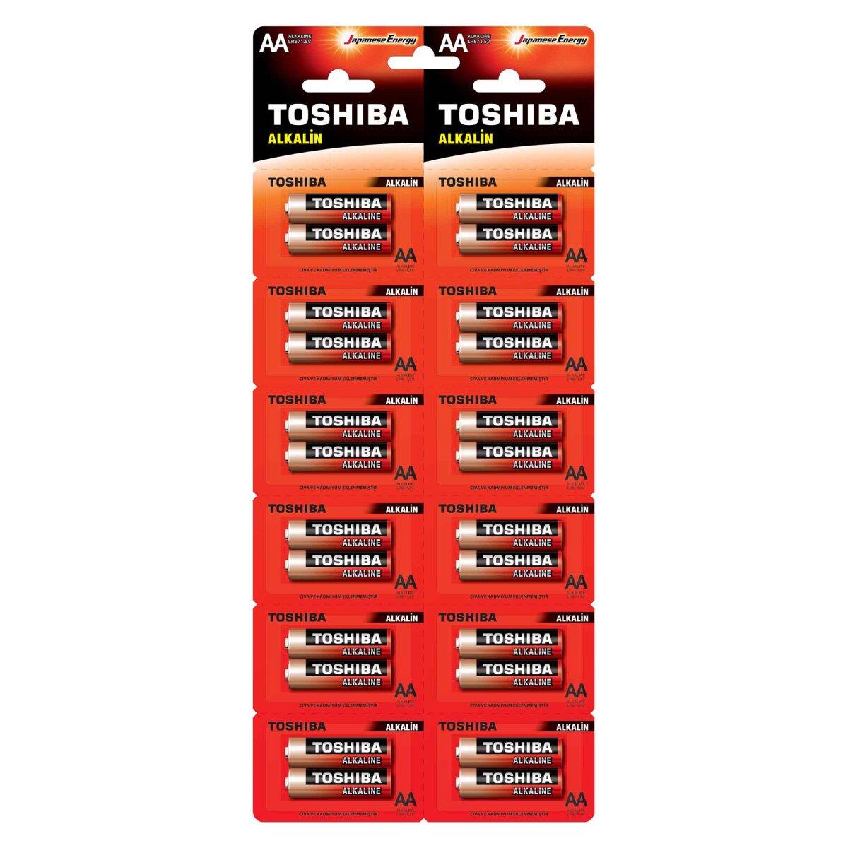 TOSHIBA LR6 24LÜ KARTELA ALKALİN KALEM PİL