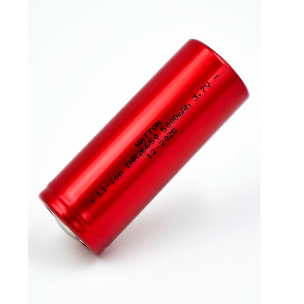 Watton INR 26650 5000mAh 3.7V Li-ion Şarj Edilebilir Pil - Kırmızı
