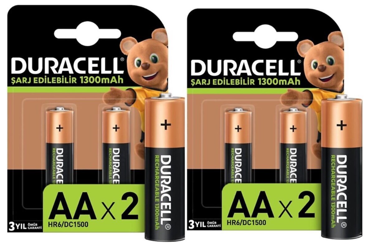 Duracell AA Şarjedilebilir Kalem Pil 4'lü 1300mah