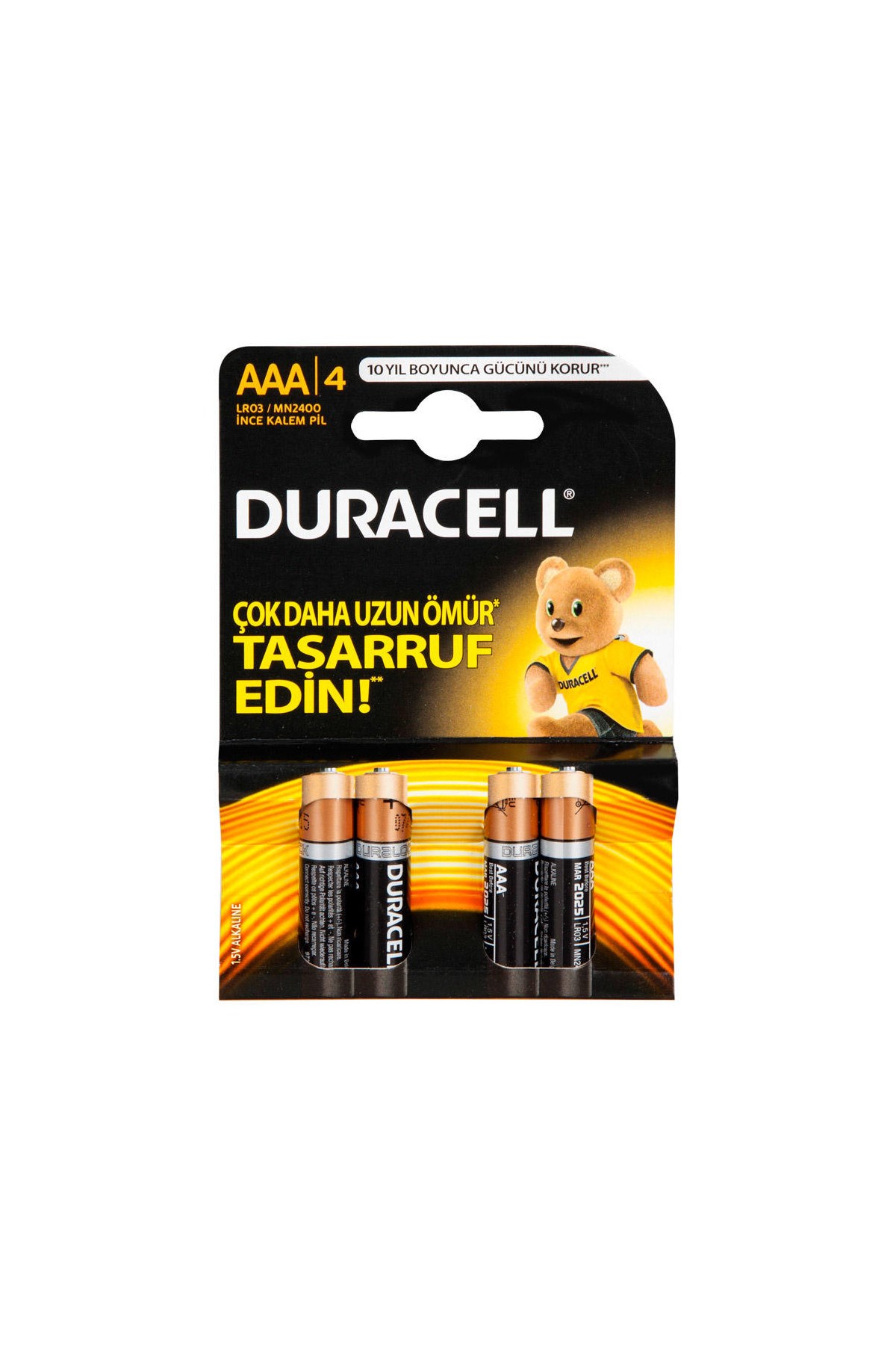 Duracell Alkalin AAA İnce Kalem Pil 4'lü Paket
