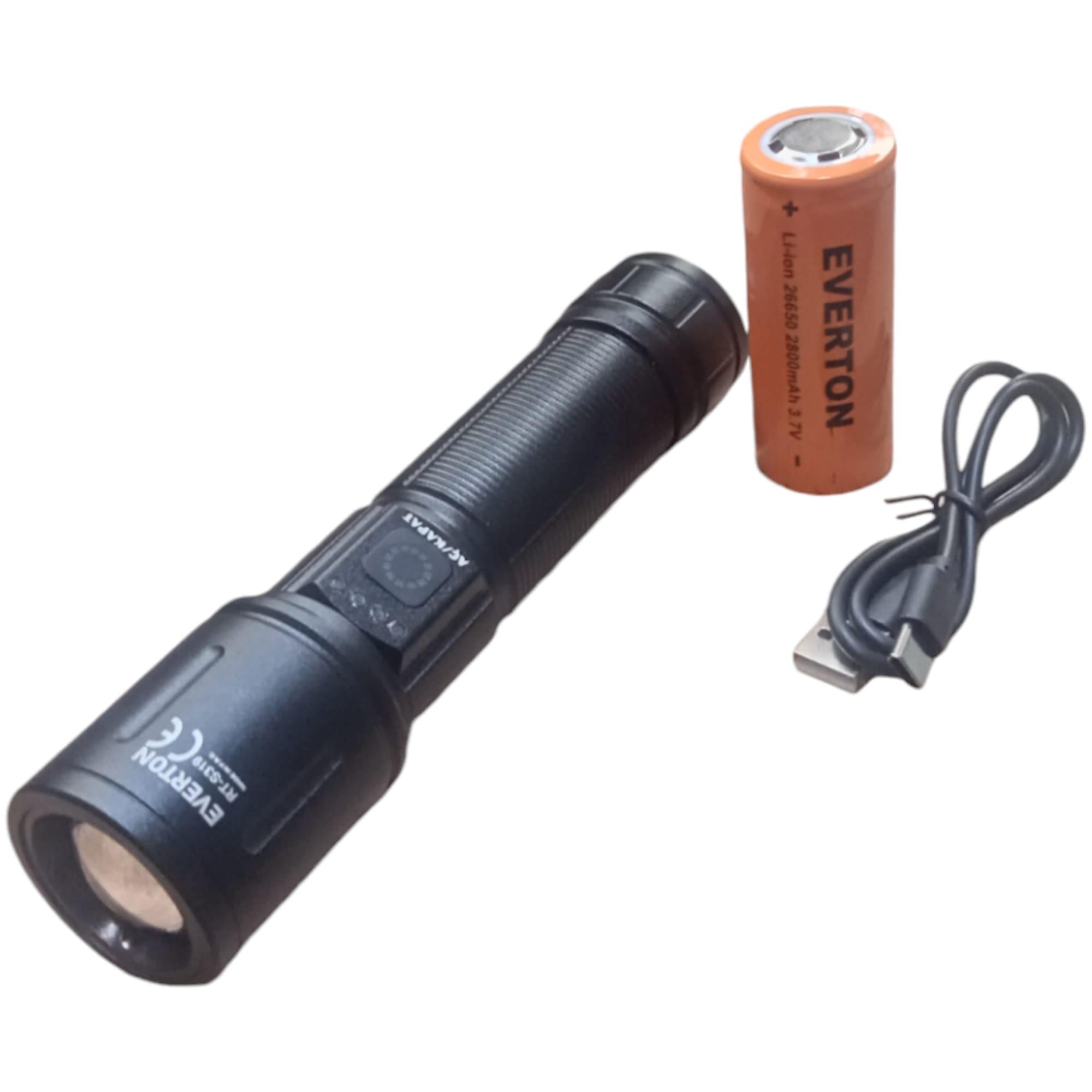 Everton RT-S319 40W Dijital Göstergeli Zoomlu Profesyonel El Feneri - Yüksek Performans ve Hassas Aydınlatma