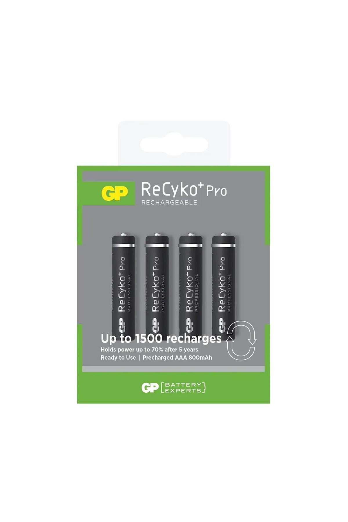GP ReCyko Pro 800mAh AAA Şarj Edilebilir İnce Kalem Pil 4'lü Paket