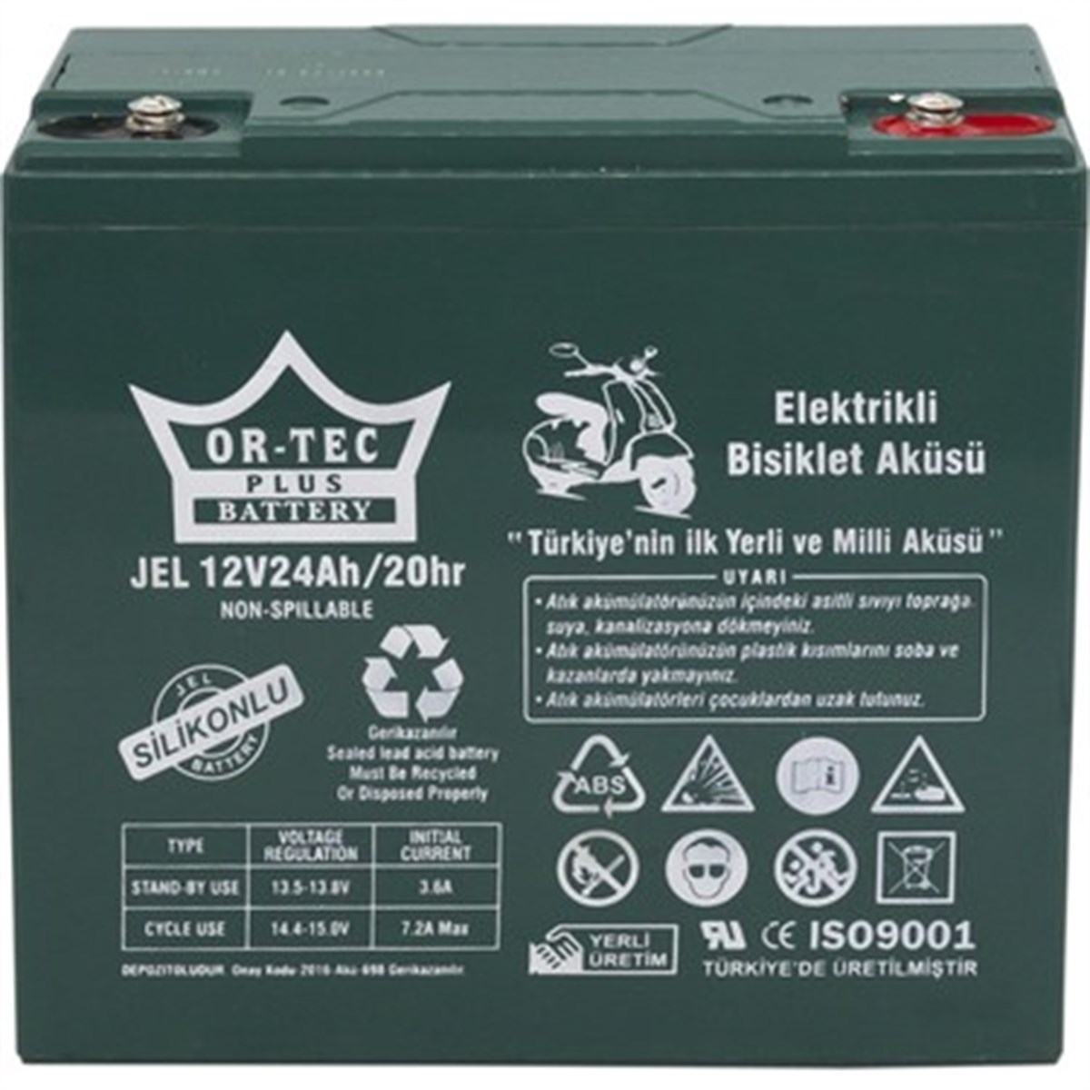 Ortec 12V 24 Ah Jel Kuru Bakımsız Akü 
