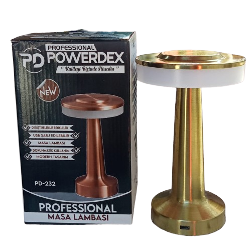 Powerdex IPX4 Ledli Profesyonel Şarjlı Masa Lambası