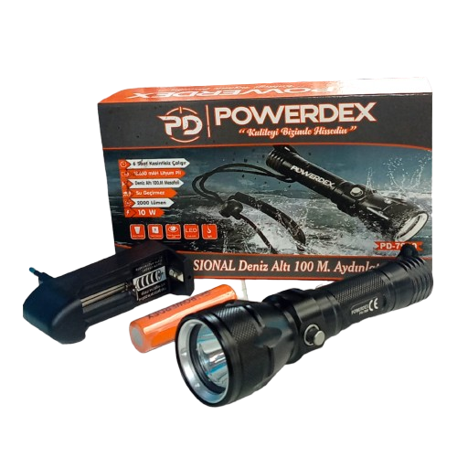 Powerdex PD-7900 100 Metre 10 W 2000 Lümen Profesyonel Deniz Altı Feneri