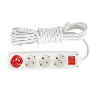 Almera 4'lü Anahtarlı Topraklı Priz 5 Mt.