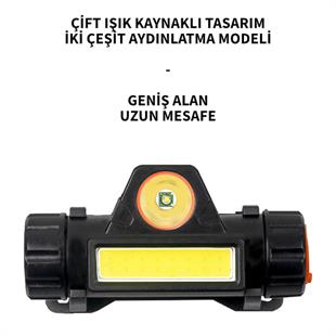 Powerdex PD-6672 Mıknatıslı Profesyonel Şarjlı Kafa Feneri