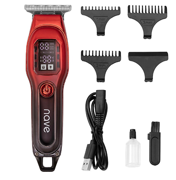 Nave Bq-02 T Bıçaklı Şarjlı Tıraş Makinesi – LED Ekranlı, Profesyonel Sakal & Saç Kesim