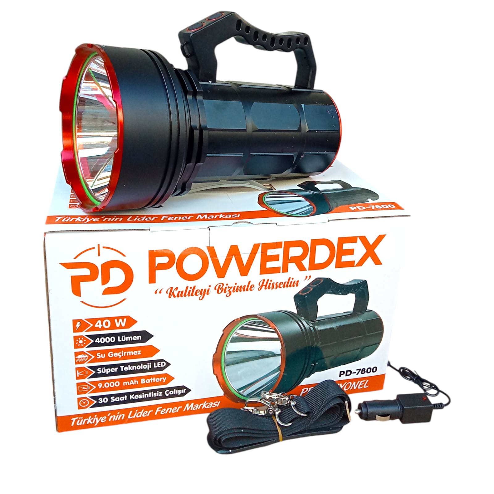 Powerdex PD-7800 40W 4000 Lümen Şarjlı El Feneri