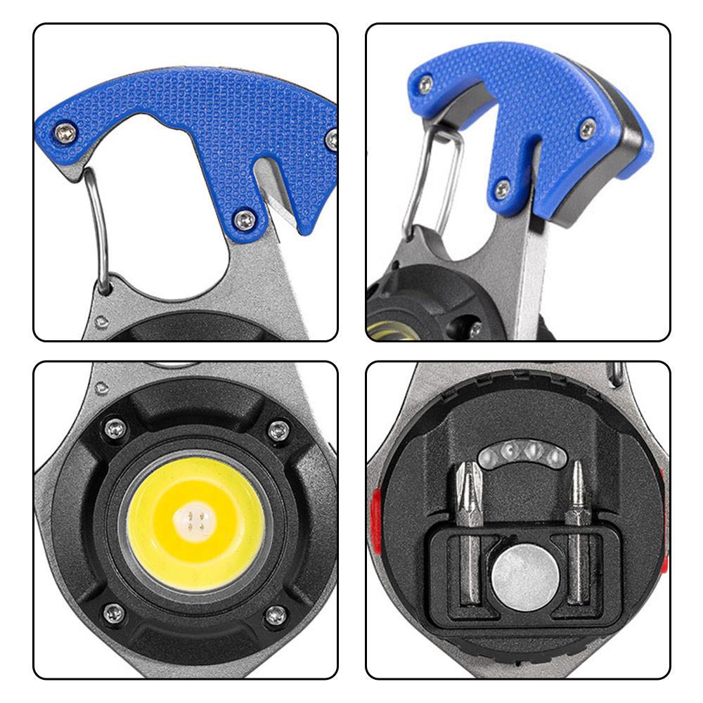 Powerdex PD-808 Çok Fonksiyonlu Tornavida Düdük Şişe Açacağı Ateş Yakıcı Mıknatıslı Type-C Şarjlı Anahtarlık Fener