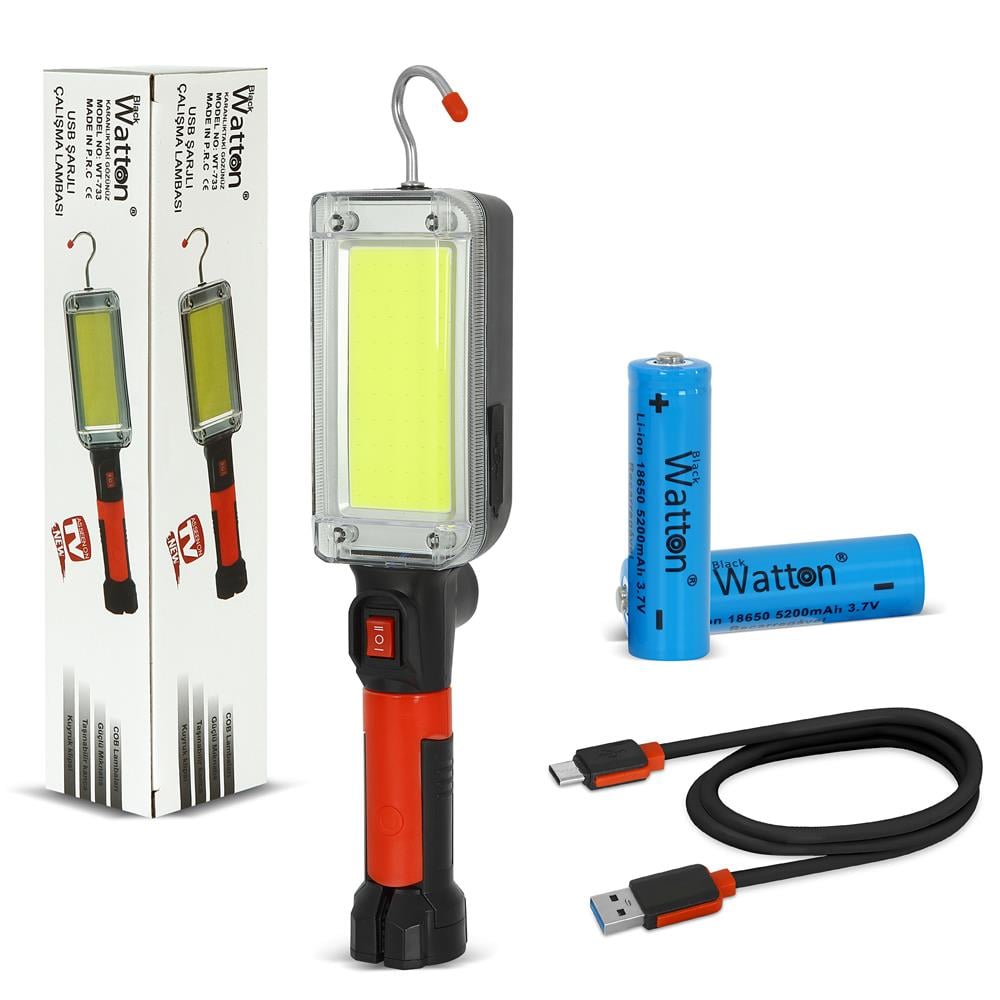 Usb Şarjlı Oto Tamirci Çalışma Lambası Watton Wt-733