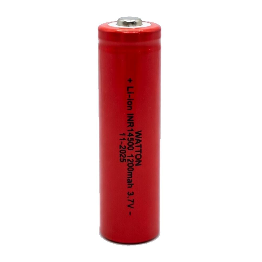 Watton WT-14500 1200mAh 3.7V Li-ion Şarj Edilebilir Pil - Kırmızı