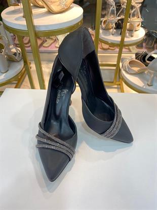 685-siyah taşlı abiye ayakkabı