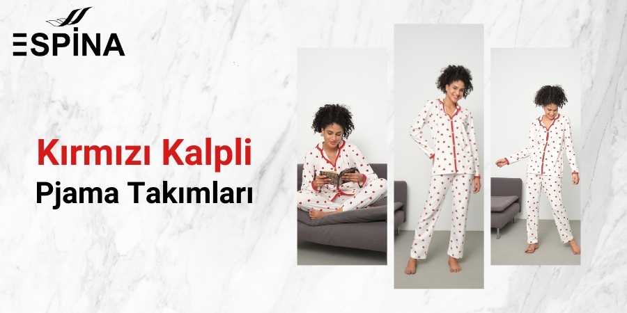 Kırmızı Kalpli Pijama Takımları Fiyatları - Espina.com.tr