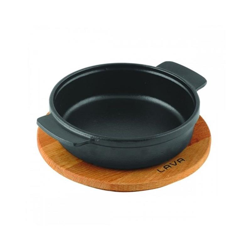 GÜVEÇ KABI VE AHŞAP ALTLIK. ÇAP(Ø)17CM.