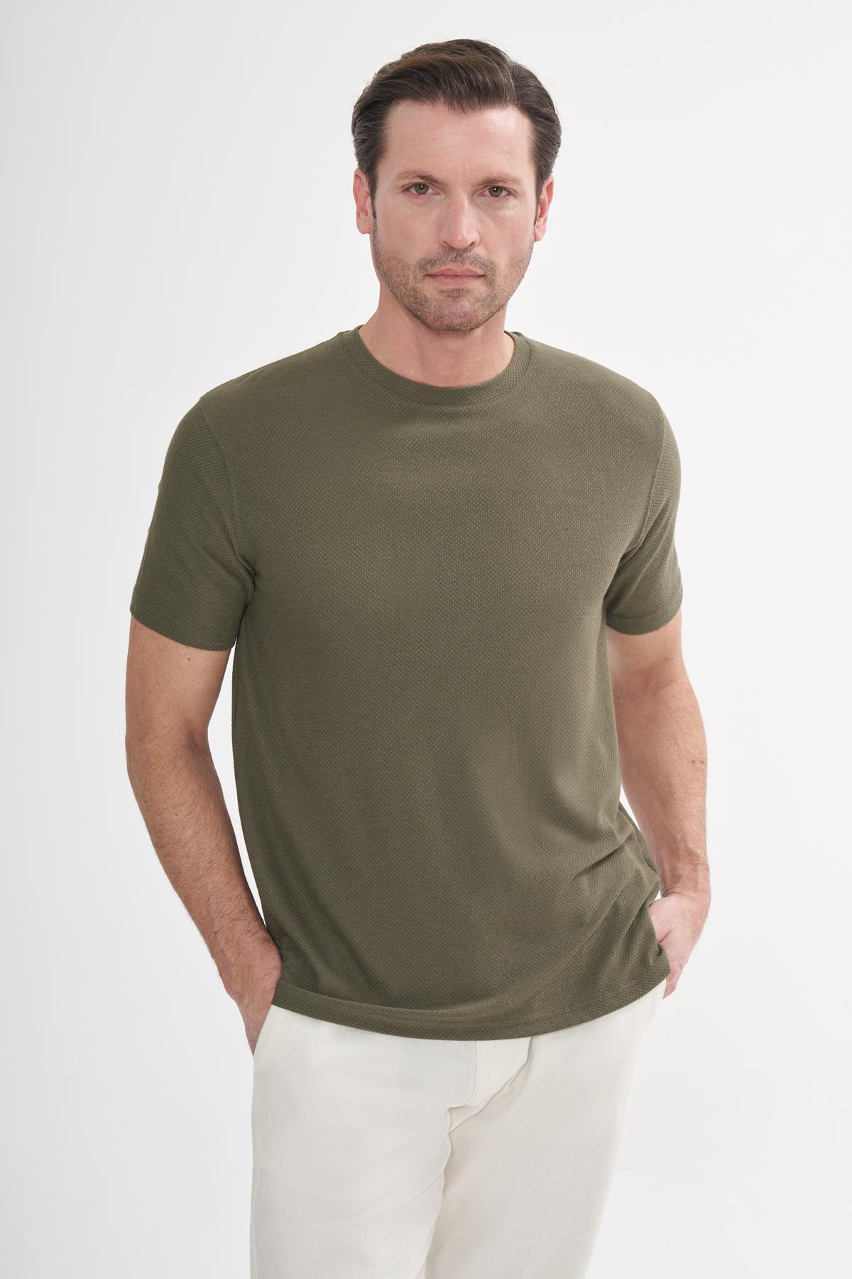 intersivinİntersivin Bisiklet Yaka Haki Tshirt - BRŞ-04