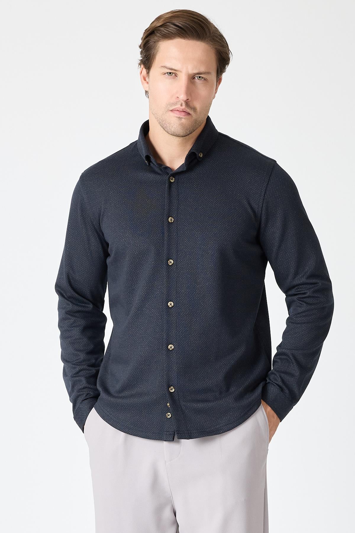 intersivinSlim Fit Likralı Gömlek